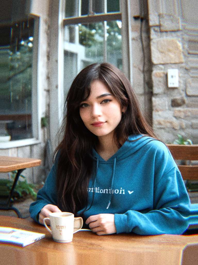 Rainy day cafe selfie